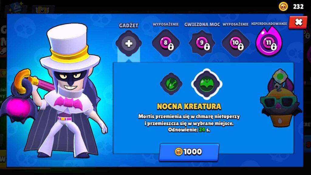 Gadżet NOCNA KREATURA Mortis-a w Brawl Stars umożliwia wygranie każdej gry w trybie nokaut i nie tylko!