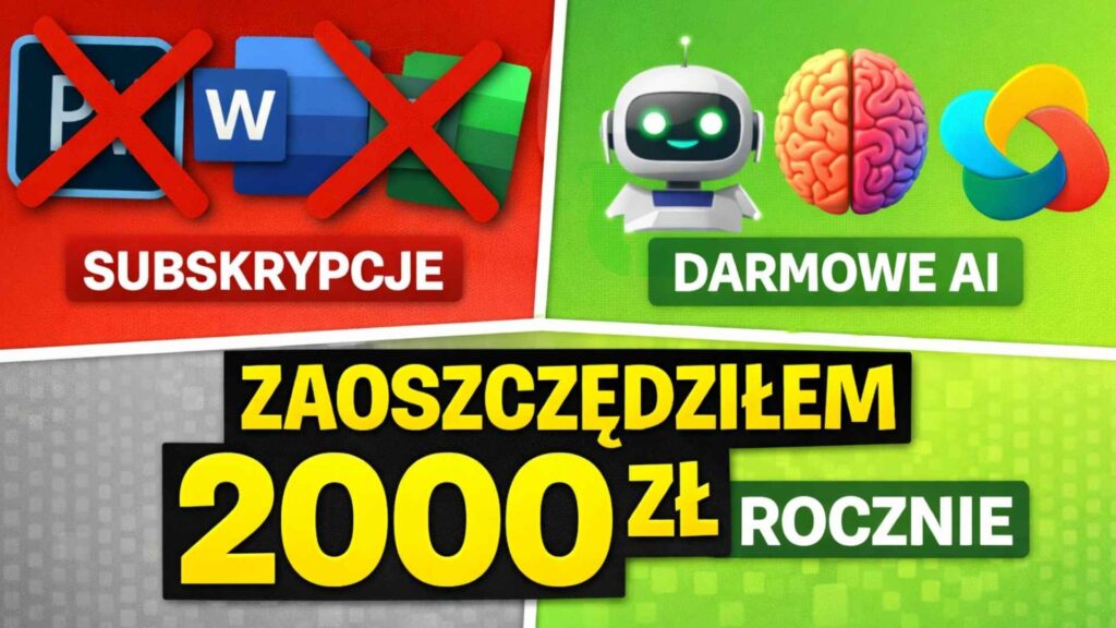 Przestałem płacić za Photoshopa i Office’a. Te 5 darmowych narzędzi AI zastąpiło mi drogie subskrypcje. Przestałem płacić za Photoshopa i Office’a. Te 5 darmowych narzędzi AI zastąpiło mi drogie subskrypcje.